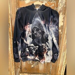 Hooded Skull Aces Poker  3D Digital Print Athletic  Hoodie